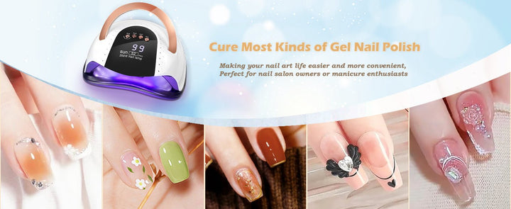 268W UV LED Nail Lamp for Gel Polish - 4 Timers UV Nail Lamp Professional Nail Light - 57Pcs Lamp Beads and Automatic Sensor - NailSupply.com