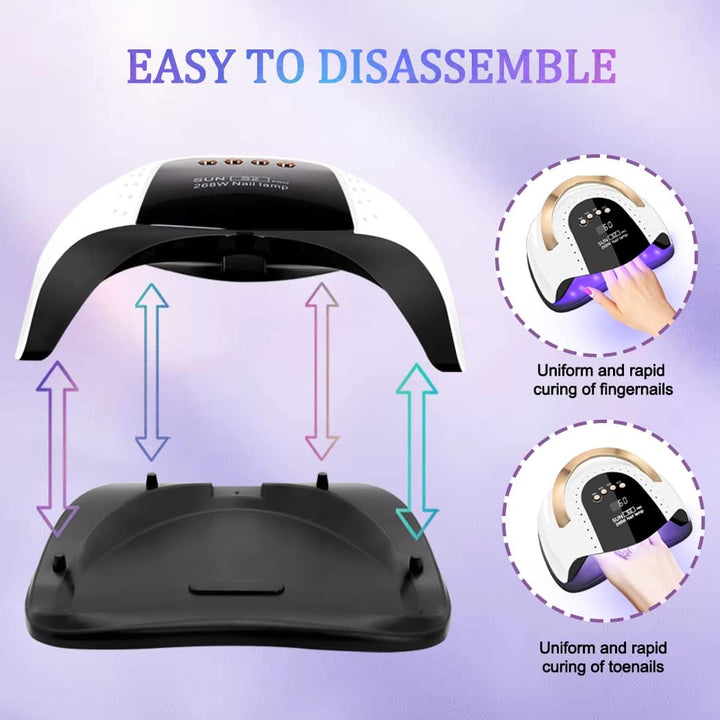 268W UV LED Nail Lamp for Gel Polish - 4 Timers UV Nail Lamp Professional Nail Light - 57Pcs Lamp Beads and Automatic Sensor - NailSupply.com