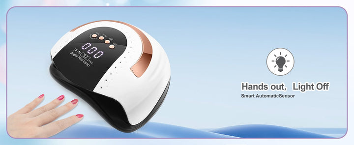 268W UV LED Nail Lamp for Gel Polish - 4 Timers UV Nail Lamp Professional Nail Light - 57Pcs Lamp Beads and Automatic Sensor - NailSupply.com