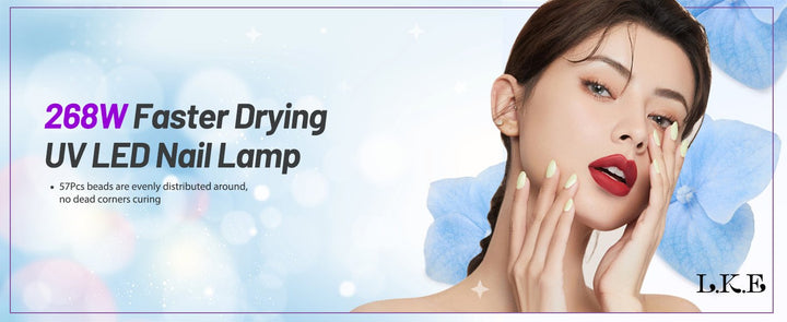 268W UV LED Nail Lamp for Gel Polish - 4 Timers UV Nail Lamp Professional Nail Light - 57Pcs Lamp Beads and Automatic Sensor - NailSupply.com