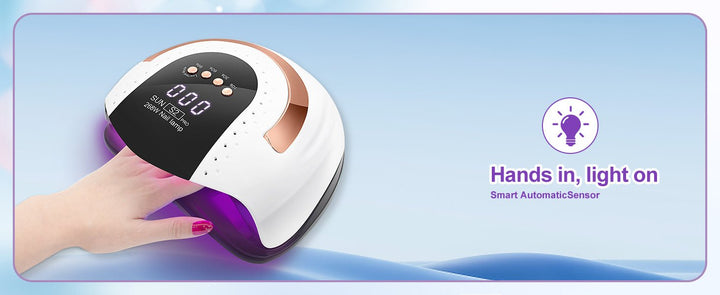 268W UV LED Nail Lamp for Gel Polish - 4 Timers UV Nail Lamp Professional Nail Light - 57Pcs Lamp Beads and Automatic Sensor - NailSupply.com