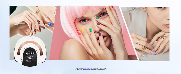 268W UV LED Nail Lamp for Gel Polish - 4 Timers UV Nail Lamp Professional Nail Light - 57Pcs Lamp Beads and Automatic Sensor - NailSupply.com