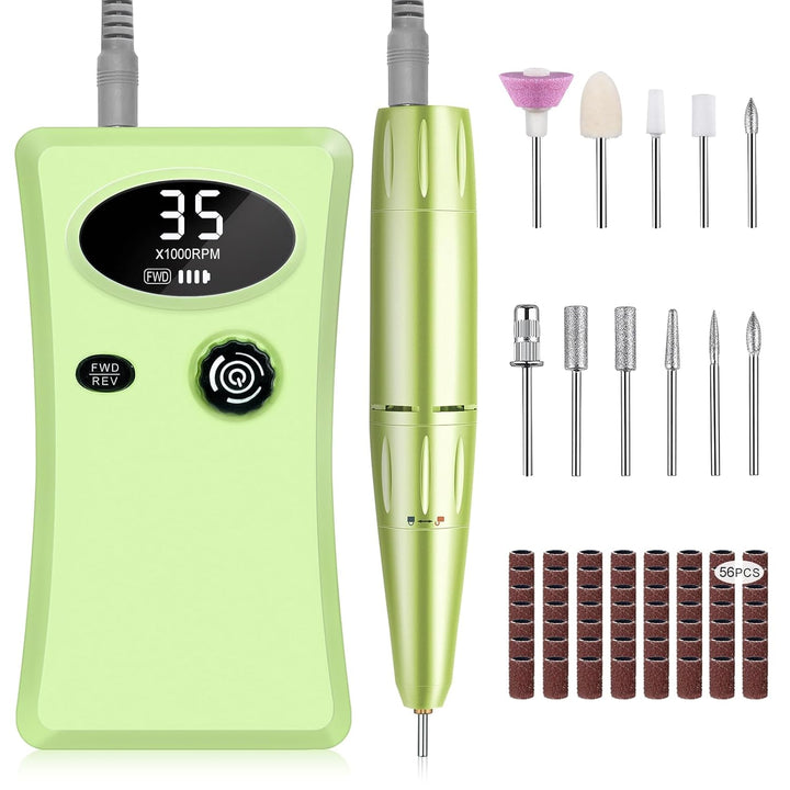 Electric Nail Drill - 35000RPM Professional Nail Drill Machine - Portable Rechargeable File Machine Set for Acrylic Gel Nails - NailSupply.com