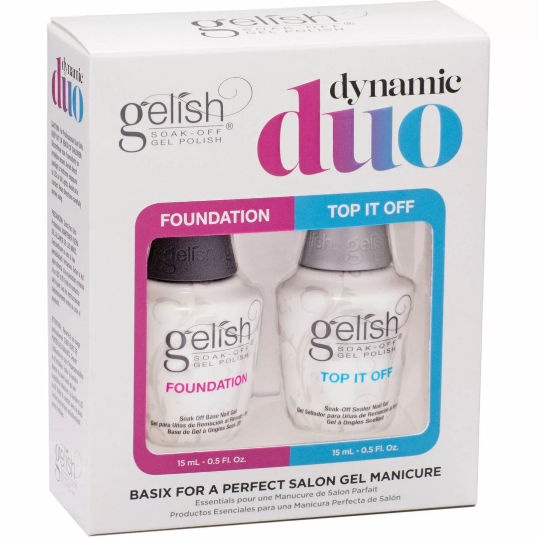 Gelish Dynamic Duo Kit Top and Base Coat For Gel Nails, Top Coat For Gel Nails, Base Coat For Gel Nails, 0.5 ounce - NailSupply.com