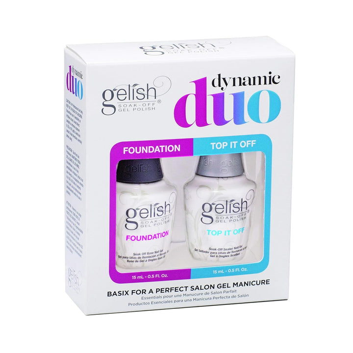 Gelish Dynamic Duo Kit Top and Base Coat For Gel Nails, Top Coat For Gel Nails, Base Coat For Gel Nails, 0.5 ounce - NailSupply.com