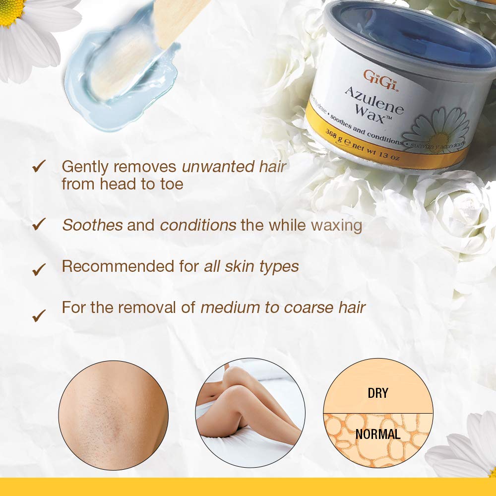 GiGi Azulene Hair Removal Wax - Whole Body Soft Wax - Soothes and Conditions - 14 oz - NailSupply.com