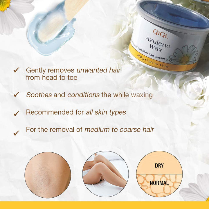 GiGi Azulene Hair Removal Wax - Whole Body Soft Wax - Soothes and Conditions - 14 oz - NailSupply.com