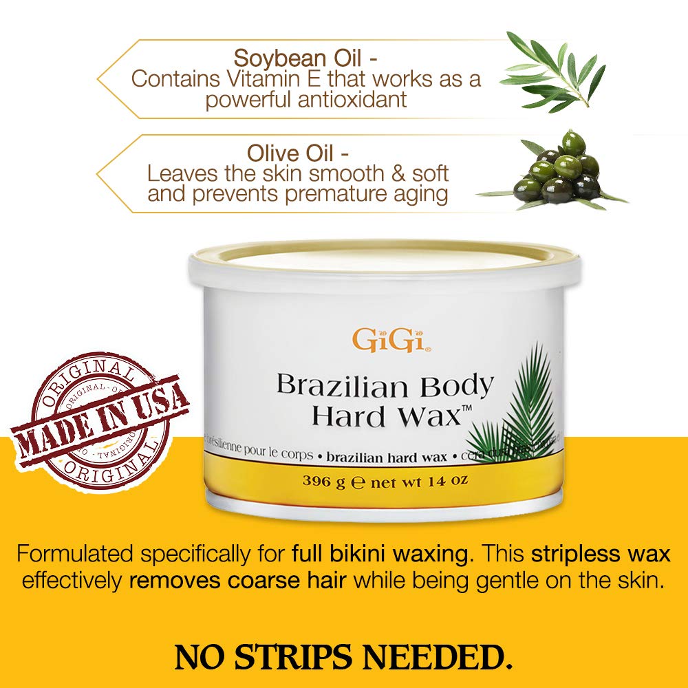 GiGi Brazilian Body Hard Wax - Smooth and Soft Bikini - Suitable for Sensitive Skin - 14 oz - NailSupply.com