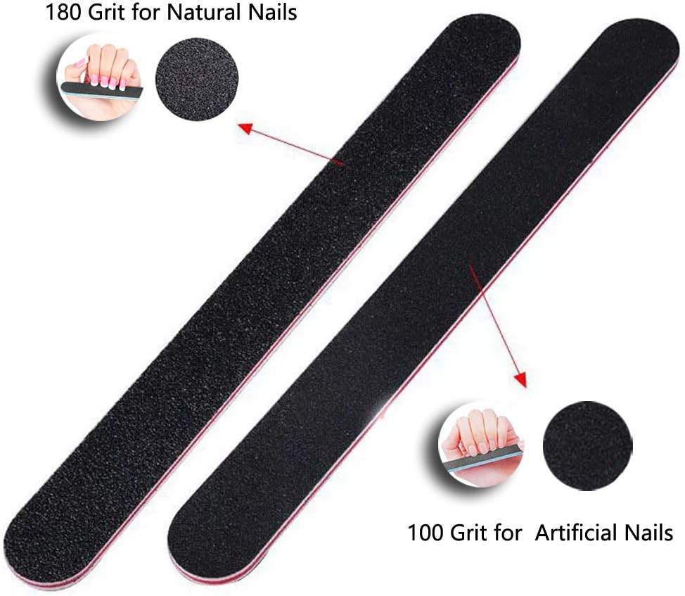Nail File 100/180 Grit Emery Board Filer for Acrylic and Natural Fingernail - 57 Pack - NailSupply.com